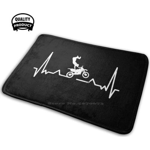 Motocross Heartbeat Soft House Family Anti-Slip Mat Rug Carpet Motocross Heartbeat Motorsport Idea Set