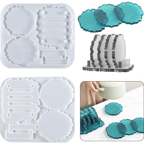 Epoxy Coaster Mold Set DIY Epoxy Resin Silicone Mold Storage Kitchen Anti-Scald Heat Insulation Pad Home Desktop Decoration