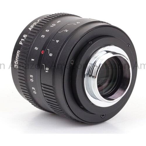Pixco 35mm F1.6 APS-C Television TV CCTV Lens Suit For 16mm C Mount Camera (Black)
