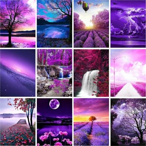 Landscape Painting and Diamond Diy Home Decoration Full Square Diamond Painting Sunset Mosaic Waterfall Crafts Gifts