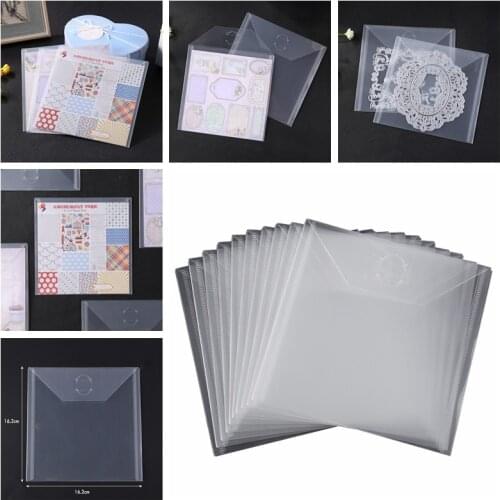 6.4x6.4inch Plastic Sheet Storage Pockets Portable For Scrapbook Paper Cutting Dies Stamp Collect Cardstock Holder