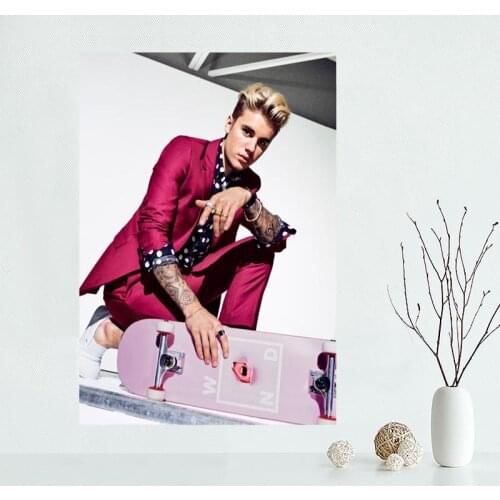 Custom Canvas Justin Bieber Poster Art Decoration Poster Cloth Fabric Wall Poster Print Silk Fabric &QAZ98K