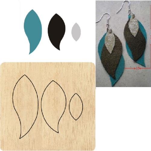 Feathered Eardrop DIY Earrings Cutting Mold Wood Dies For Leather Blade Rule Cutter For DIY Leather Crafts