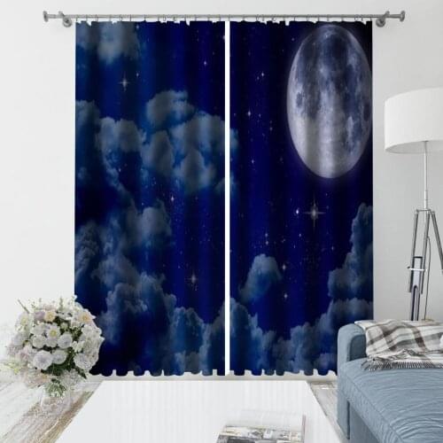 Modern Home Decoration Living Room Curtains 3d blue sky curtains soundproof windproof curtains