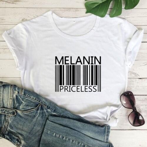Melanin Priceless T-shirt Fashion Black Queen Tshirt Camiseta Casual Womens Natural Beauty Graphic Tee Shirt Top
