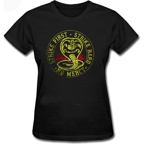 Womens Cobra Kai T Shirts Herge Comic Snowy Haddock Dog Tee Shirts O-Neck Tops For Girls Vintage Clothes Top Tee S-XL