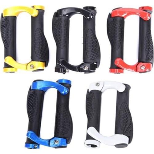2pcs Cycling Handle Grip Bar End Durable Anti-slip Rubber Aluminum Alloy MTB Mountain Road Bike Bicycle lock-on Handlebar Cover