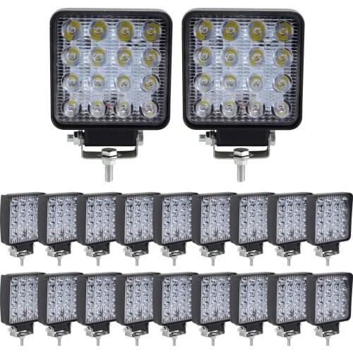 48W 4" LED Square Work Light Offroad Light 12 Volt Led Fog Lights Truck Light Driving Light Boat Lighting for Truck Pickup