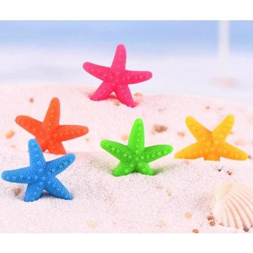 50pcs Resin Lovely Starfish Cartoon Figures Miniatures Landscape Accessories For Home Garden Decoration Scrapbooking Craft Diy