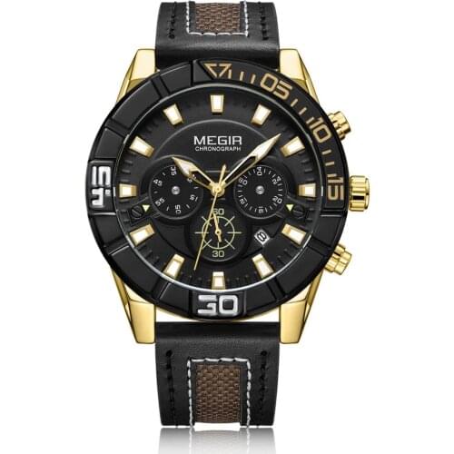 MEGIR Army Military Sport Date Analog Quartz Wrist Watch Fashion Stainless Men Relogio Masculino Casual Male Clock Wristwatch