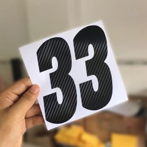 Car stickers lucky Number 33 Funny carbon fiber sticker on auto creative vinyl decal for car rear window door motorcycle