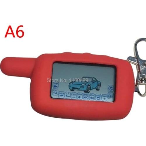 Twage A6 LCD Remote Control Key chain + Red Silicone Case For Vehicle Security Two Way Car Alarm System StarLine A6 Keychain Fob
