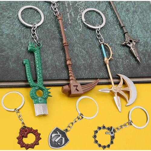 The Seven Deadly Sins Keychain Axe Bottle Opener Nanatsu no Taizai Escanor Divine Axe Rhitta Key Chain Key Holder Jewelry Gifts