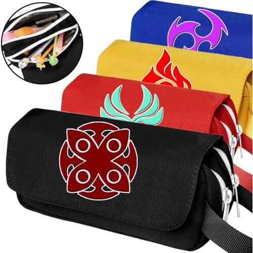 Genshin Impact Printing Pencil Case Boy Girl Cartoon Anime Pen Bag Children Double Layer Pencil Box Student Teens back to school