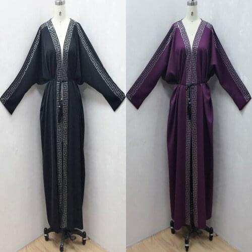 F878African design Dashiki gown retro long sleeve cardigan gown Abaya bandage Maxi Bazin Cardigan Gown Sexy African Ladies party