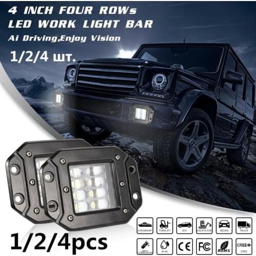 1/2/4PCS 4inch 80W Car 12V LED Work Spot Light Lamp ATV Offroad SUV Truck Boat Light Bar/Work Light