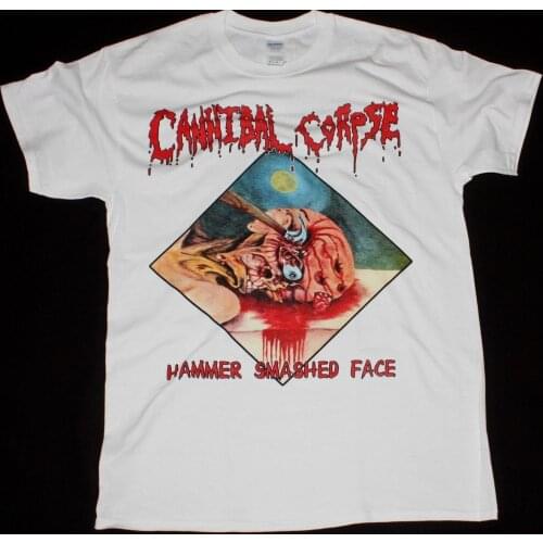 Cannibal Corpse Hammer Smashed Face Death Metal Chris Barnes New White T Shirt Men Short Sleeve Tee 2018 New Arrival Men T Shirt