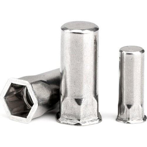 M4 m5 m6 m8 m10 m12 Samll Head Close End Rivet Nut ,304 stainless steel semi-hex body rivet nut ,K015