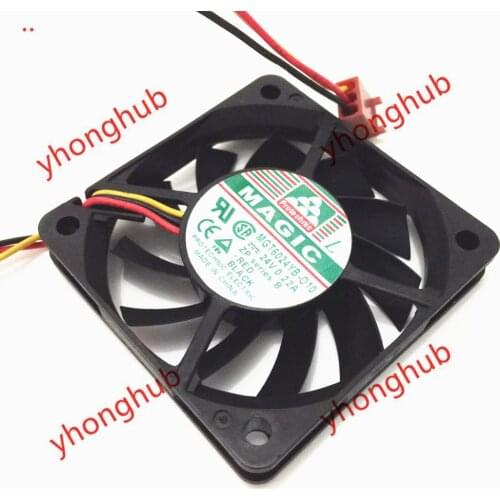 Magic MGT6024YB-O10 DC 24V 0.22A 60x60x10mm 3-wire Server Cooling Fan