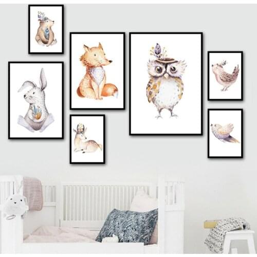 Indian style Owl Fox Rabbit Deer Bear 5d Diamond Embroidery full drill diy diamond painting cross stitch home decor kids room