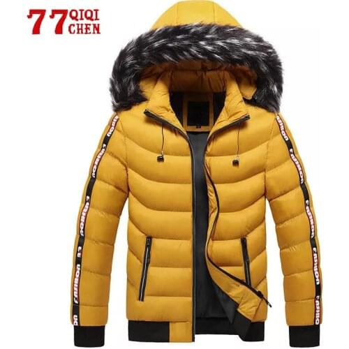 Mens Winter Jackets Plus Size 5XL Casual Warm Thick Hooded Parkas Coats 2021 New Autumn Outwear Windproof Fur Collar Parka Male
