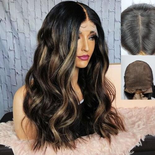 5x5 PU Base Human Hair Wigs Highlight Color 180% Density Ombre Black To Blonde Pre Plucked Body Wave Malaysian Remy Hair Wig