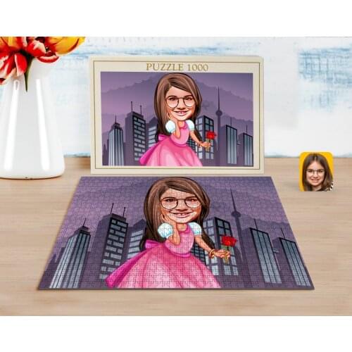 Personalized Female Child Princess Caricature of 1000 Piece Professional Puzzle-2