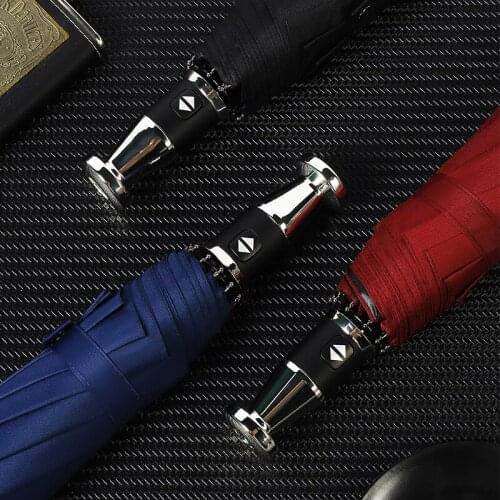 Strong Wind Resistant 3Folding Automatic Umbrella Men Parasol Women Rain 10Ribs Large Umbrellas Business Gift Portable Paraguas