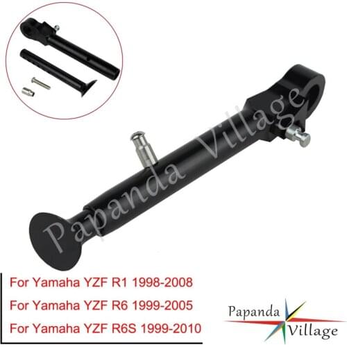 Adjustable CNC Motorcycle Kickstand Parking Rack Support Side Stand For Yamaha YZF R1 1998-2008 YZF R6 1999-2005 YZF R6S 99-2010