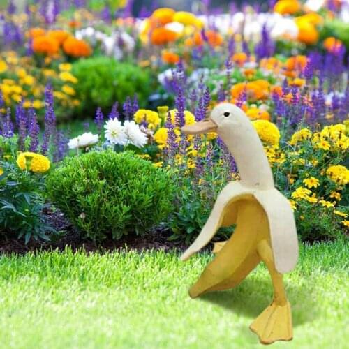 Garden Ornaments Creative Art Banana Yellow Duck Yard Statue Decoration Childlike Outdoor Pcs Garden Indoor 1 Home Figurine I2C6