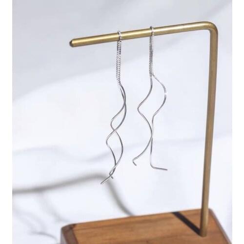 Thin And Long Chain Earrings For Modern Women Silver Color Minimalist Charm Temperament Fashion Career Female Jewelry Gifts 2021