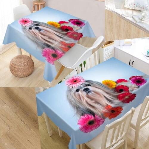 Best Dogs Animals Custom Table Cloth Rectangular Oxford Print Waterproof Oilproof Square Table Cover Party Tablecloth