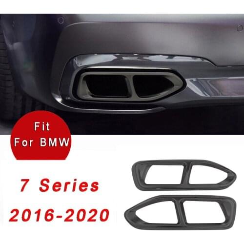 Tail Throat Exhaust Pipe Output Cover Trim For BMW 7 Series G11 G12 730 740 750li 760li 2016 2017 2018 2019 2020 Stainless Steel