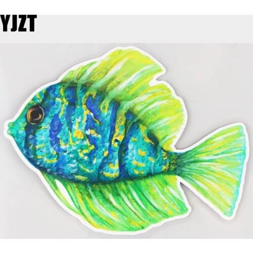 YJZT 16×12.3CM Watercolor Fish Cartoon Rear Windshield Decoration Car Stickers Bumper Decals 21A-0222