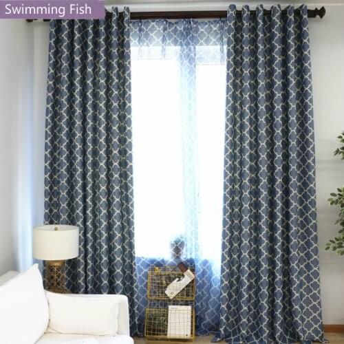 Blue/green Printing Curtain Drape Home Deco Blackout Room Curtain For Bedroom Custom Window Treatment Curtain Blind Living Room
