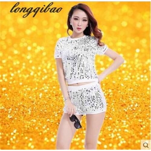 The new modern dance performance clothing sequins DS female adult square dance jazz dance hip-hop dance clothing