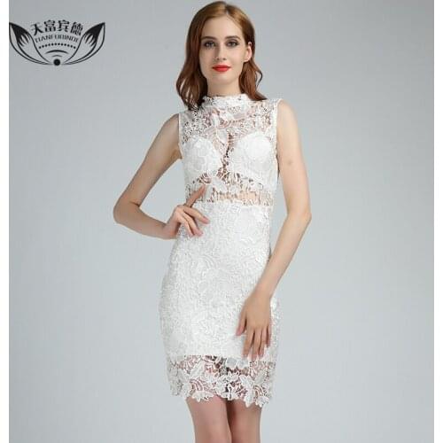 Women Sexy Lace Mesh Dress Solid Color Sweet Above Knee High Waist Design Summer Solid Color Off The Shoulder Ladies Dresses