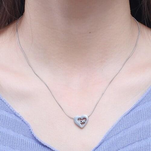 Origin Summer Temperament Stainless Steel Love Heart Pendant Necklace for Women Exquisite Letter Hollow Out Stud Earings Jewelry