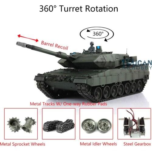 1/16 Heng Long 7.0 Leopard2A6 RC Tank 3889 Barrel Recoil Metal Track TH17612-SMT4