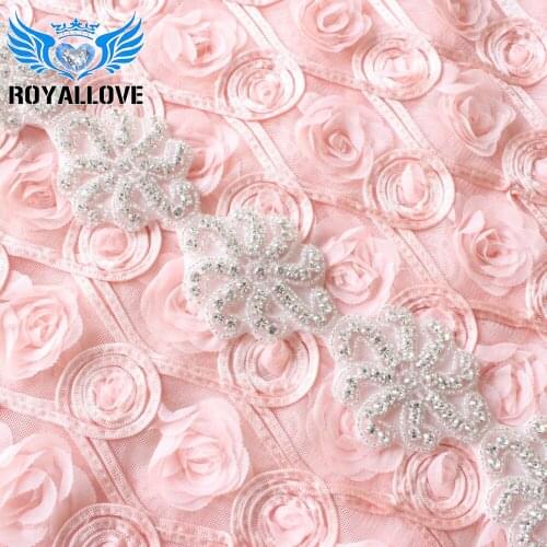 10 yards) Beaded Hot fix Rhinestone Applique rhinestone trims bridal sash decorations for wedding accessories hair headband