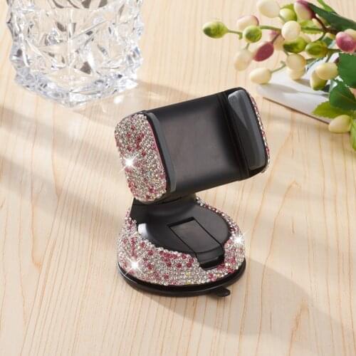 3 in 1 Bling Auto Phone Holder for Car Dashboard Windshield Air Vent Stand Mount Bracket Crystal Decor Rotatable Accessories