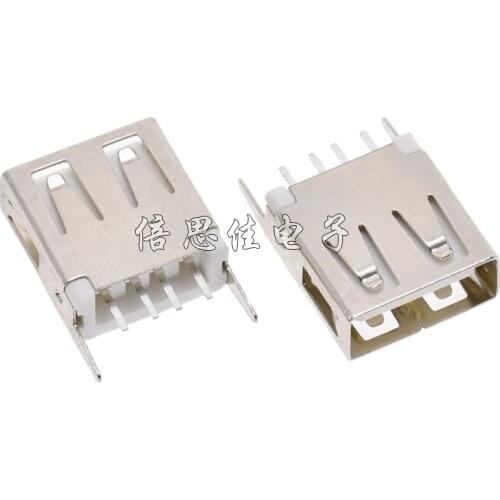 30pcs/USB Type A Socket Female seat A Female seat 180 degrees Flat mouth DIP USB Interface 180