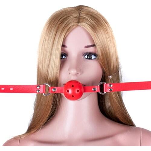 44mm Open Mouth Ball Gag for Couples PVC Leather Adult Sex Toys BDSM Bondage Sex Products for Slave Game Erotic Toys Sexy Toys