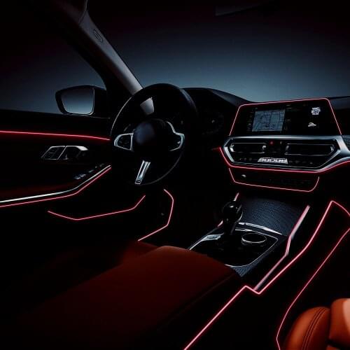 Car Neon LED Light Interior Lighting Garland Wire EL Wire Rope Tube Ambient LED Strip Decoration Flexible Tube Colors Auto Led