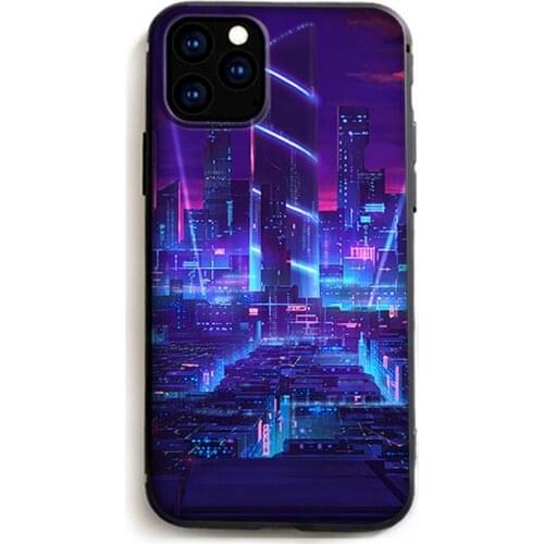 Neon city Phone Case for iPhone 11 12 Pro mini pro XS MAX 8 7 6 6S Plus X 5S SE 2020 XR