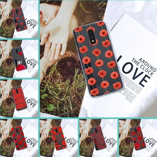 Red Flower Heart Women Phone Case For OnePlus 3 3T 5 5T 6 6T 7 7 Pro Silicone Back Cover For One Plus 3 3T 5 5T 6 6T 7 7 Pro