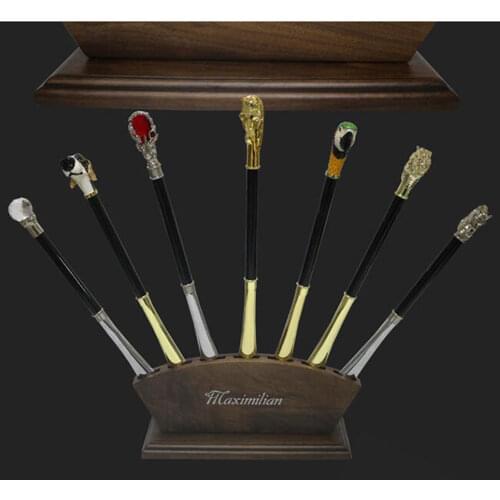 Long Metal Shoe Horn with Schima Wood Handle Solid Brass Animal Horse Head Long handle luxurious metal shoe horn Accessory