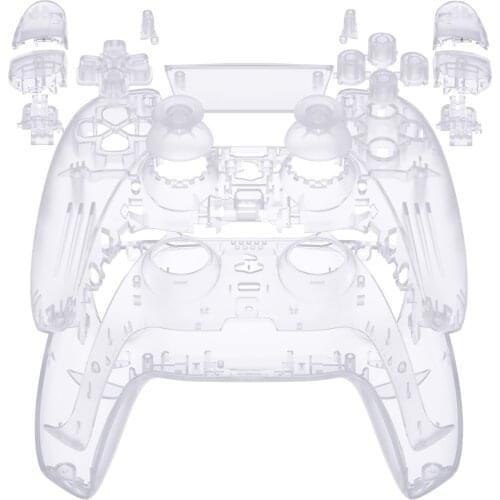 EXtremeRate Custom Replacement Full Set Housing Shell Decorative Trim Shell Front Back Plates with Buttons for PS5 Controller