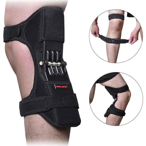 Elastique Sport Carbon Steel Spring Support Kneepad Fitness Running Power Knee Stabilizer Pad Tibia Band Knee Protection Booster