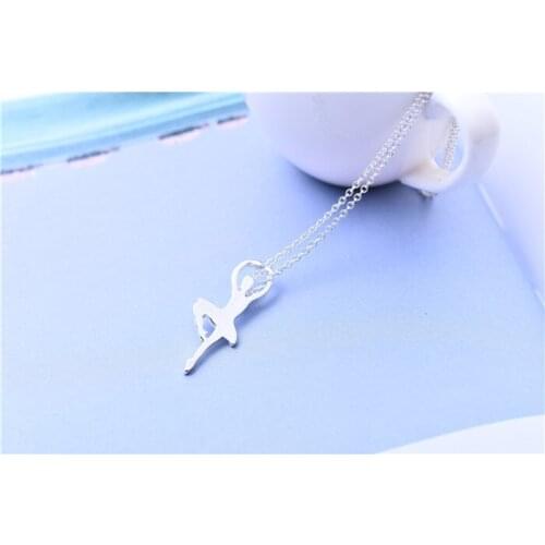 Figure Girls Ballet Dancer Heels Pendant Necklaces Abstract Classic Dance Jewelry Gift for Lady